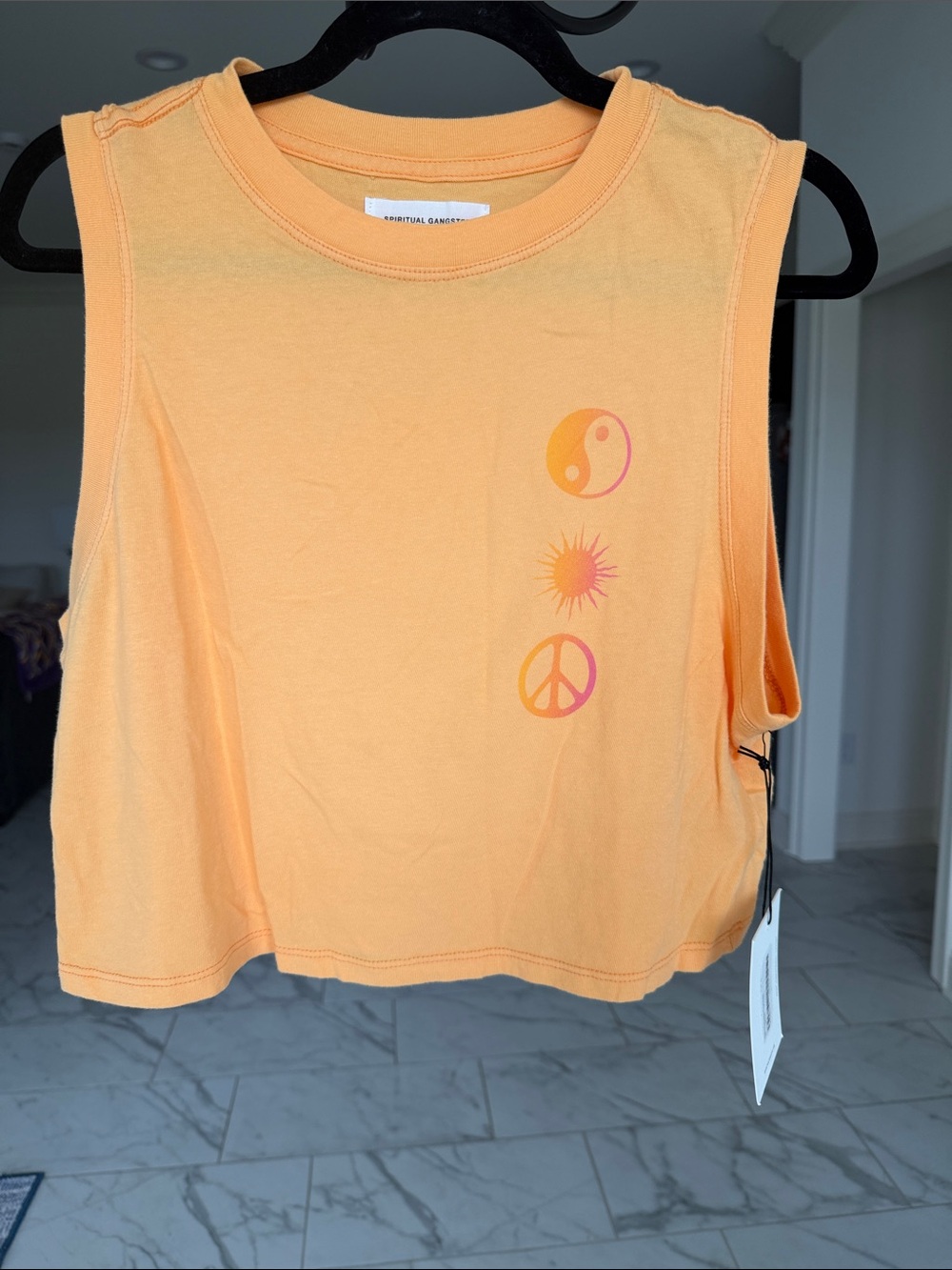 Spiritual Gangster Peach Sunrise Crop Tank